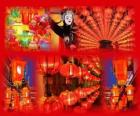 Fener Festivali Çin Yeni Yılı kutlamaları sonudur. Güzel kağıt fenerler